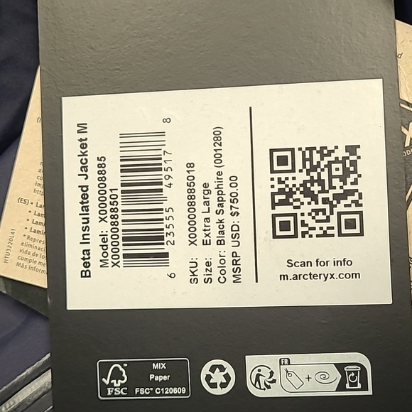 Arc'teryx Beta Insulated Jacket Men's - Black Sapphire, XL - Season 2024 - Picture 11 of 11